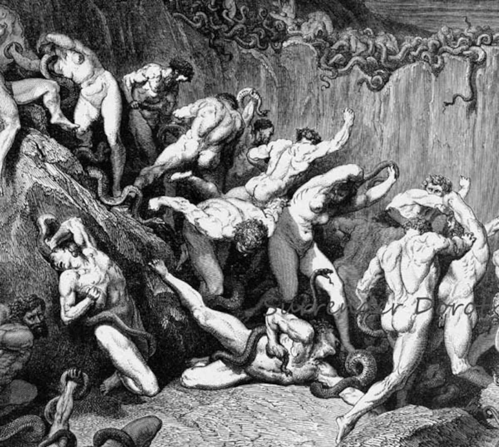 Обсуждение божественной комедии с данте картина