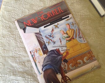 The New Yorker Magazine May 16 1942 Vintage Original Great Ads WWII Wartime Constantin Alajalov Amusement Park Photo Stand Cover