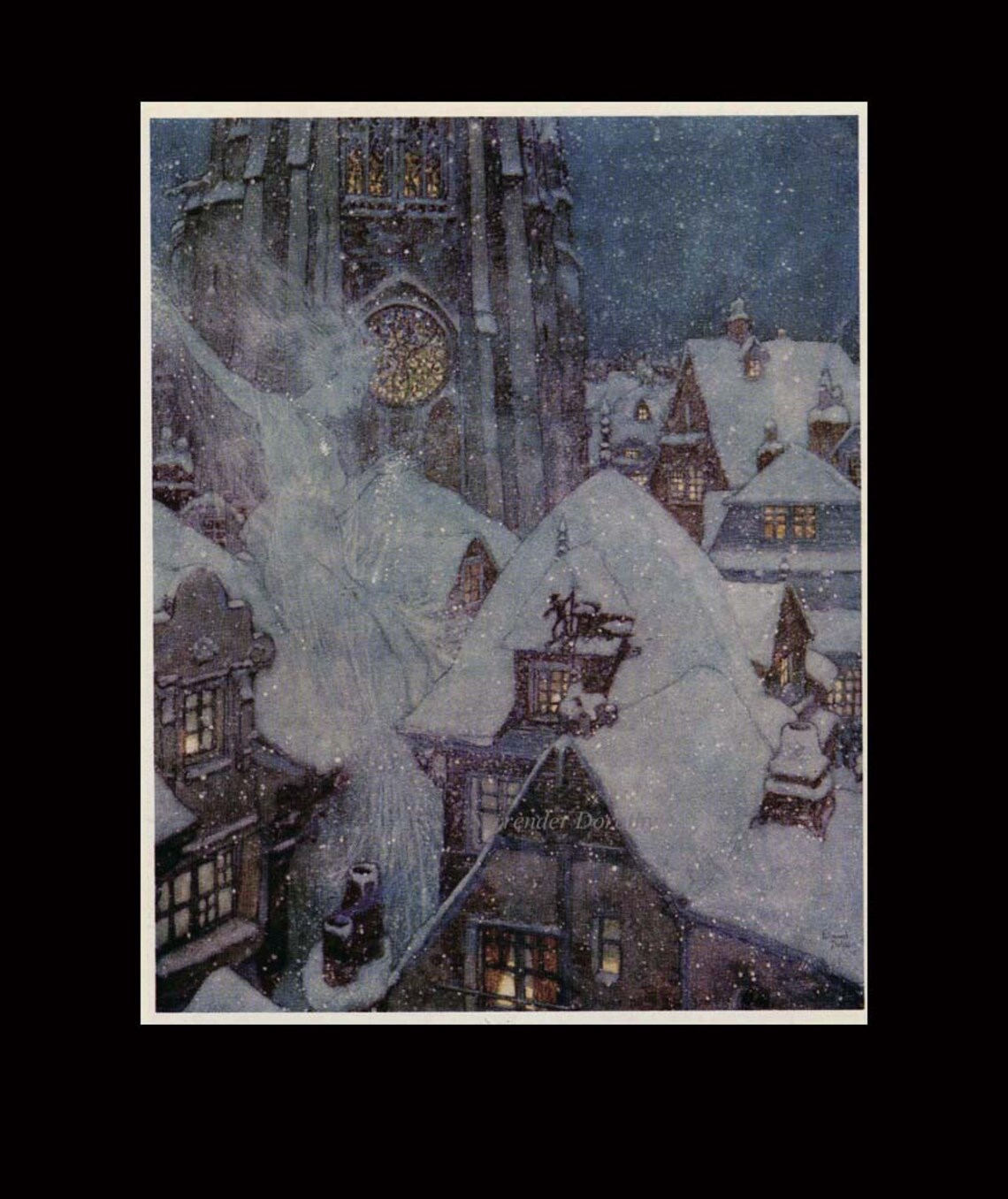 Snow Queen Edmund Dulac Hans Christian Anderson Children's Print to ...