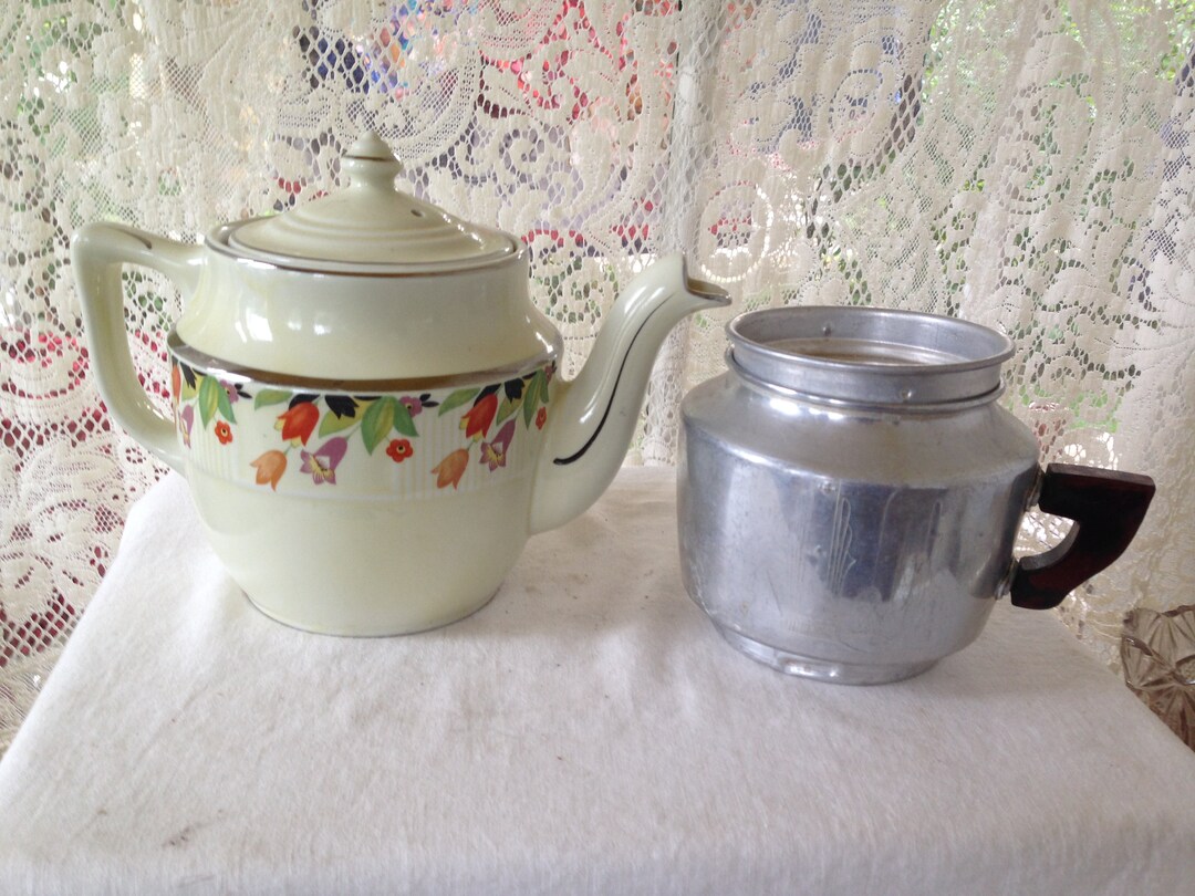 Dripolator Teapot Coffee Pot Hall China Crocus Pattern Vintage Kitchenware Collectible Etsy
