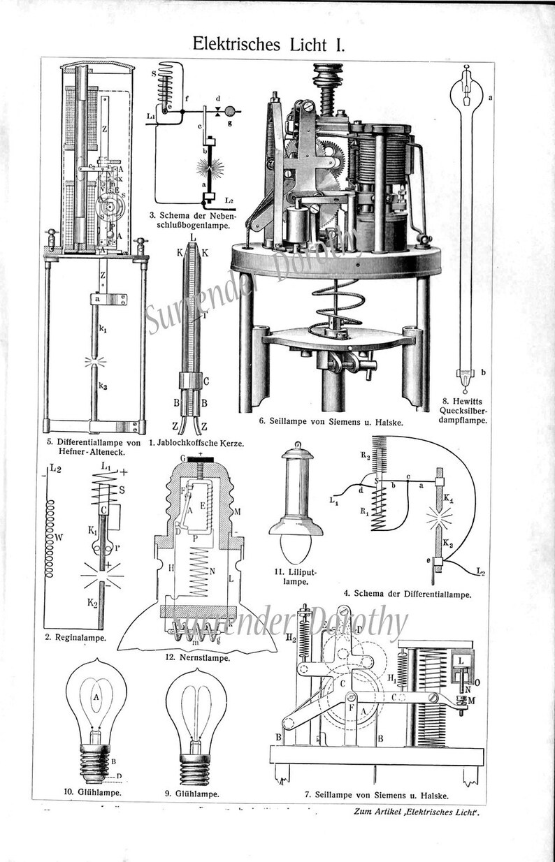Electric Light Carbon Arc Mercury Vapor Lamps Electricity Etsy