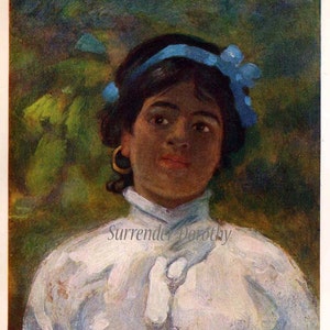 Little Guarani Spanish Girl Lithograph A S Forrest 1910 Corrientes Argentina Edwardian Era Lithograph To Frame image 2