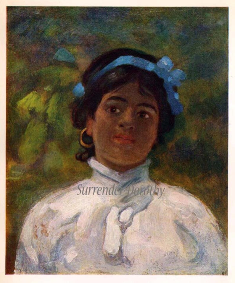 Little Guarani Spanish Girl Lithograph A S Forrest 1910 Corrientes Argentina Edwardian Era Lithograph To Frame image 2