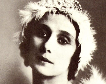 Anna Pavlova Russian Ballerina Swan Lake Portrait Photo Dance Illustration Edwardian Black & White Classic Print To Frame