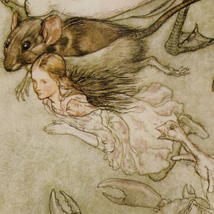 Alice Im Wunderland Pool Of Tears Arthur Rackham Vintage Kinderzimmer Lithografie Kunstdruck Zum Rahmen
