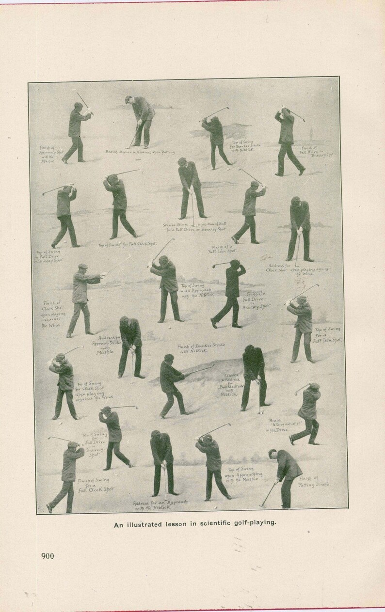 Vintage Golfing Men Chart Sports for Guys Roaring Twenties | Etsy