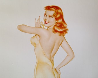 Varga Girl Miss January 1946 Redhead Bombshell Swimsuit Pinup Girl Poster Print To Frame Mid Century Cheesecake Art 1940s