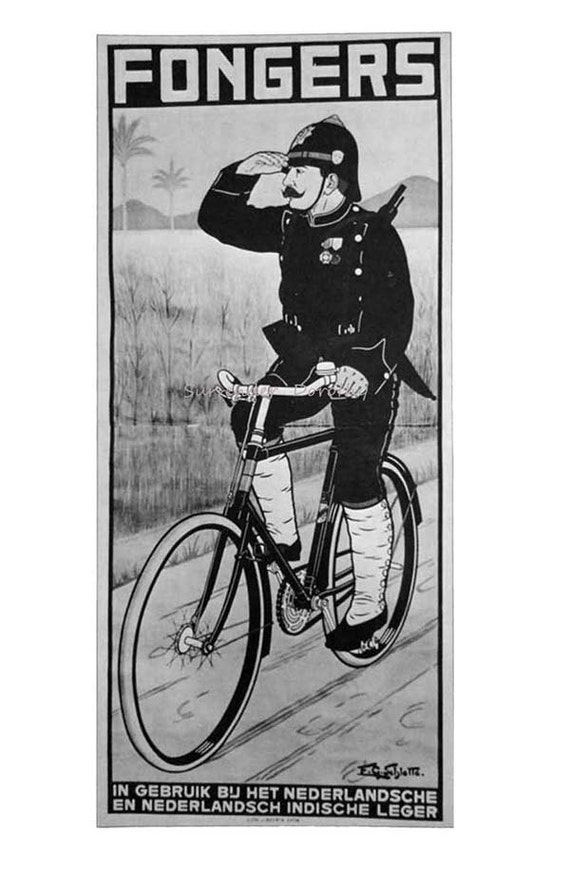Fongers Bicycle 1910s Advertisement Belle Epoch Era Vintage Lithograph  Poster Ad to Frame Black & White -  Canada