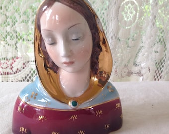 Madonna Virgin Mary Vintage Bust BVM Blessed Mother Italy