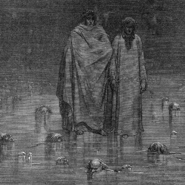 Traitors Frozen In The Ice Of Cocytus Inferno Canto 32 Gustave Dore Gothic Vintage Engraving To Frame