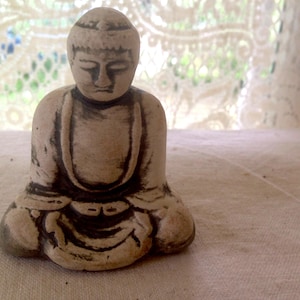 Tiny Buddha Statue Bisque Pottery