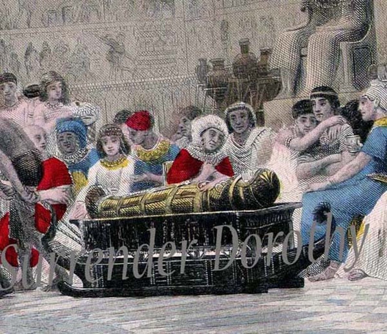 Egyptian Funeral Feast Victorian Ancient History Antique Etsy