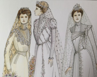 Bridal Wear Fashions For Women 1900 1904 Wedding Illustration For Framing