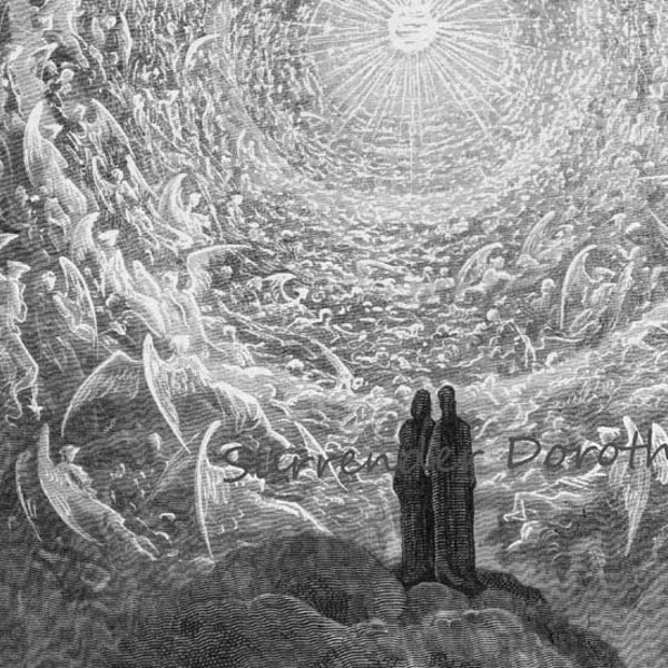 Saintly Throng Form A Rose In The Empyrean Gustave Dore Dante Paradiso, Canto 31 Vintage Engraving To Frame 1940s