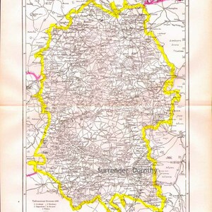 Wiltshire England Map 1892 Victorian Steel Engraving Vintage Cartography To Frame image 3