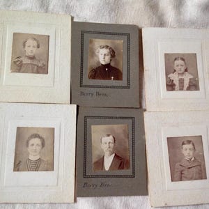 Antike Familienporträts Kabinett Karte Sepia Ton Lot 6 Fotografien