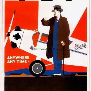 Curtiss Passenger Plane USA 1920s Aviation Poster Color Man-Cave Lithograph To Frame image 3