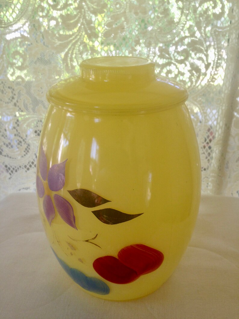 Bartlett Collins Yellow Glass Cookie Jar Canister Crock Etsy