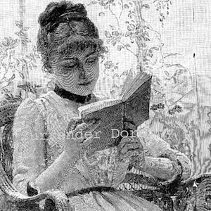 Student Of History Pretty Woman Original Victorian Engraving To Frame 1892 image 1