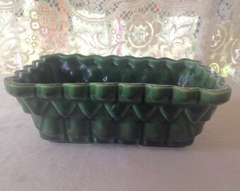 Upco Pottery Succulent Planter Hunter Green Vintage Organizer Ceramic Desk Caddy