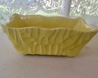 Upco Pottery Golden Yellow Bonsai Planter Vintage Organizer Ceramic Desk Caddy