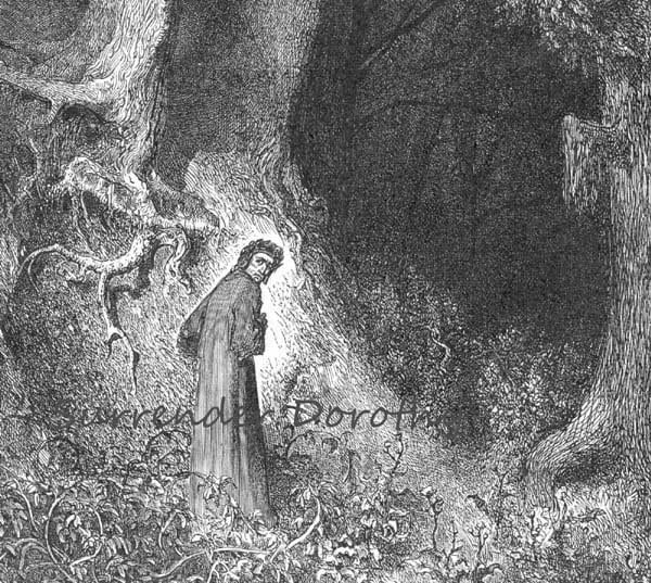 Dante In The Savage Wood Gustave Dore' Inferno Canto 1 Hell Vintage Engraving To Frame