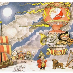 Wild Thing Hanukkah Christmas Pageant Maurice Sendak Vintage Hot Air Balloon Children's Nursery Poster To Frame image 2