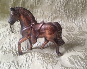 Copper Horse Statue Western Saddle 1960s