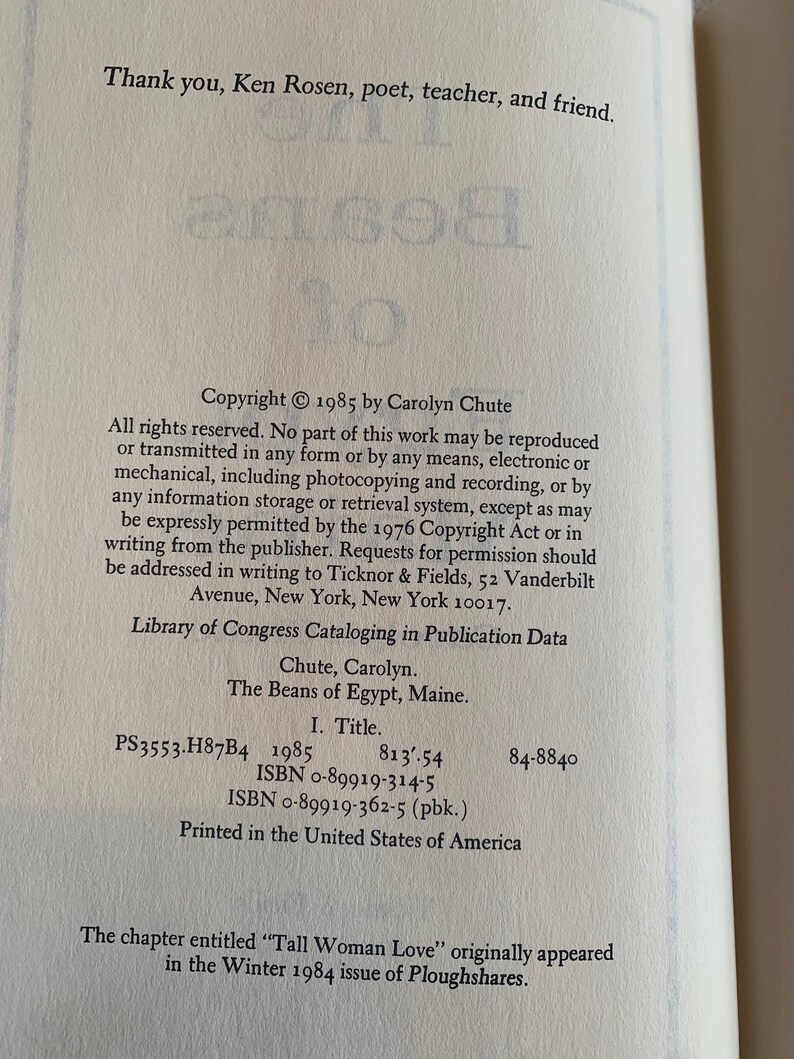 The Beans of Egypt Maine Carolyn Chute 1985 First Edition Etsy