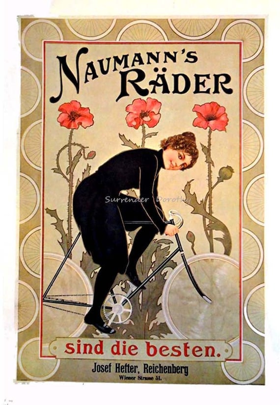 Vintage Belgium Lady Cycles Automobile 1898 Advertisment Poster Art Print A3 A4