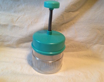 Popeil Chop-O-Matic Food Chopper Classic Vintage Seventies Kitchen Handy-Dandy Tool Aqua Blue