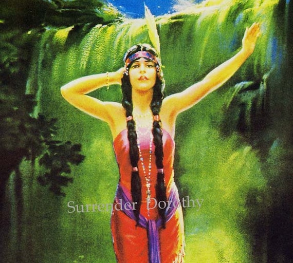 Indian Maiden Song of the Waterfall 1920s Roaring Twenties Native