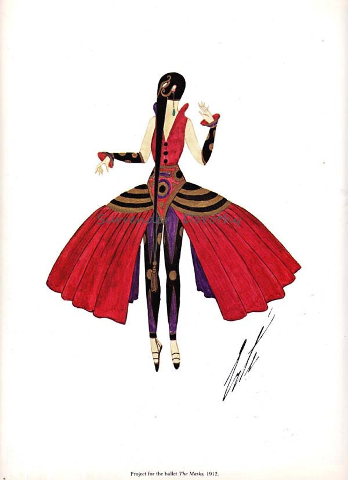Masked Woman Ballet Costume for the Masks 1912 Erte' - Etsy
