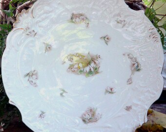 Bavarian Luncheon Dessert Plate Edelweiss Germany Snowdrops Lily Of The Valley Fancy Edwardian Dish For Your Vintage Kitchen