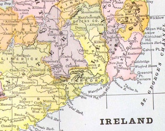 1889 Map Of Ireland Antique Map For Framing