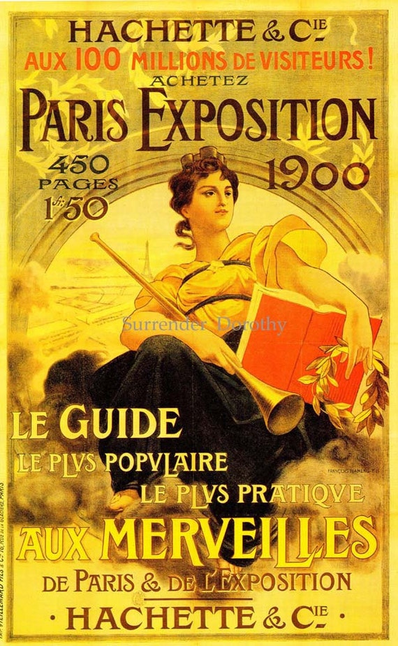 Vintage Paris Exhibition Poster France Francois Flemming Edwardian