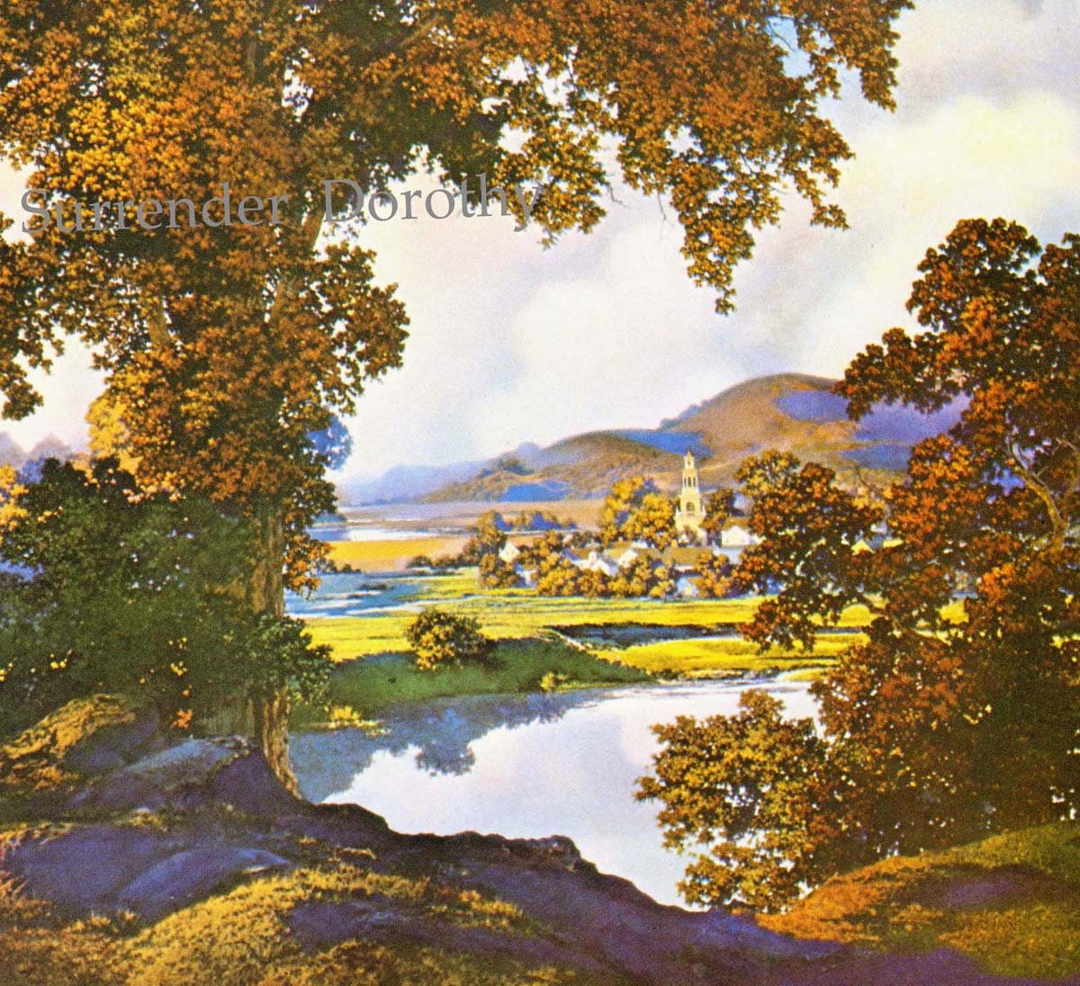 Elm Late Afternoon Peaceful Valley Maxfield Parrish Art Nouveau
