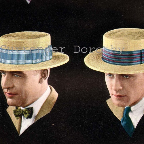 Swiss Straw Boater's Hats Men's Summer 
