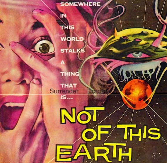 Not of This Earth 1950s Sci Fi Horror Movie Poster Full
