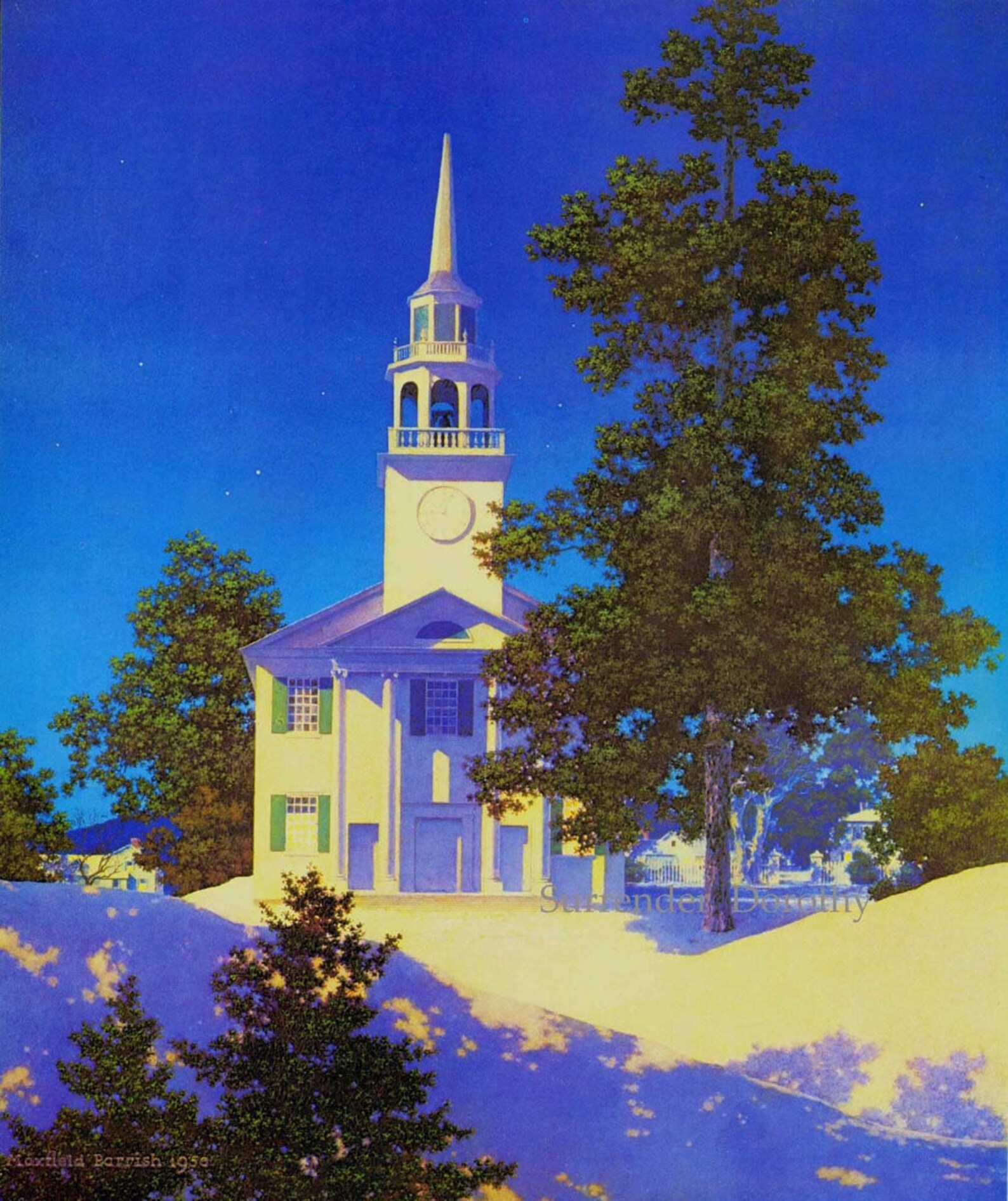 Stone Church Norwich Maxfield Parrish Vintage 1950 Art Nouveau Etsy