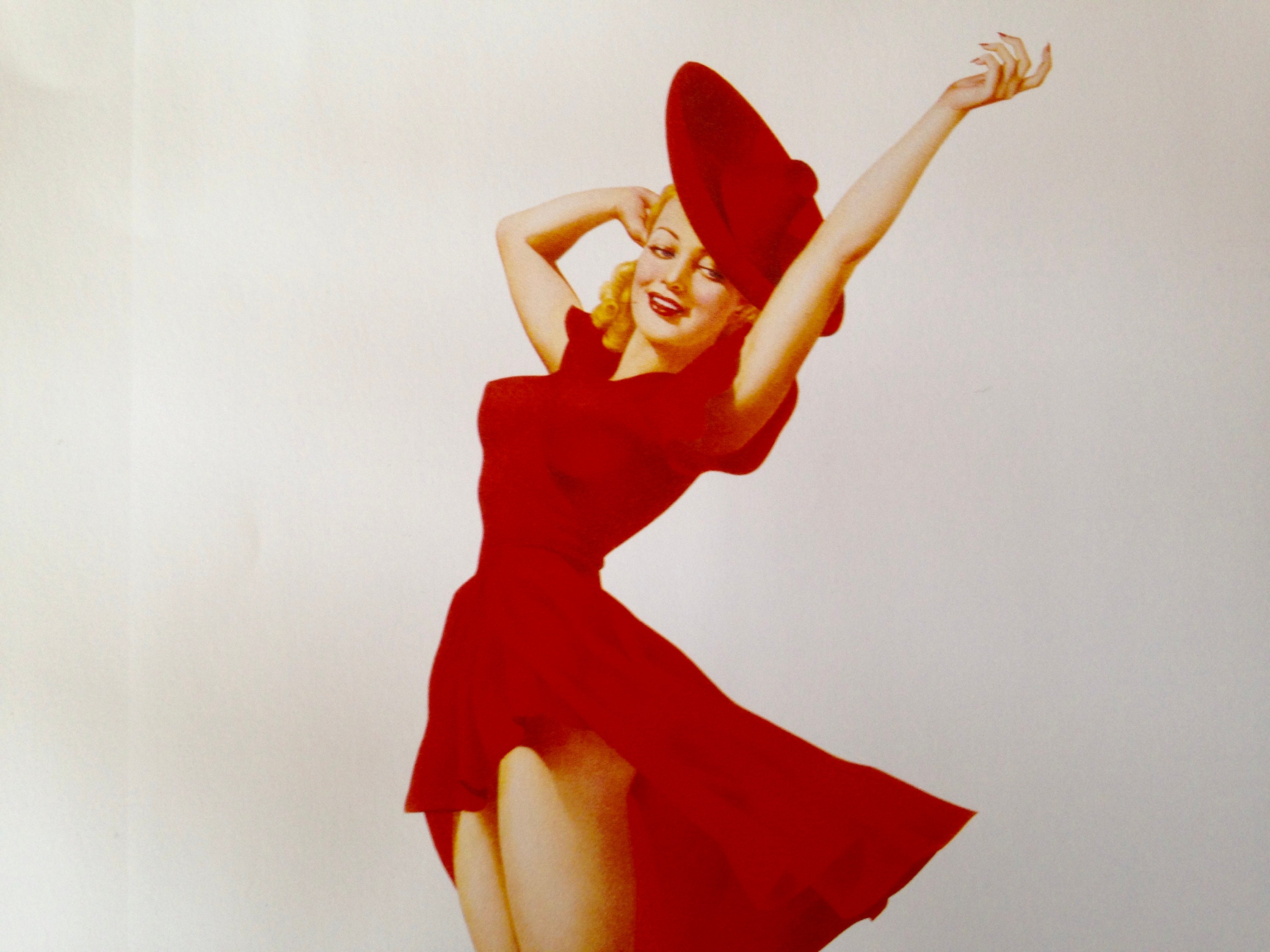 Varga Girl Miss September 1941 Blonde Bombshell Red Dress Pinup