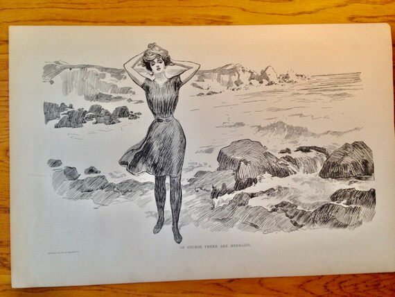 Charles Dana Gibson of Course There Are Mermaids 1906 Gibson Girls