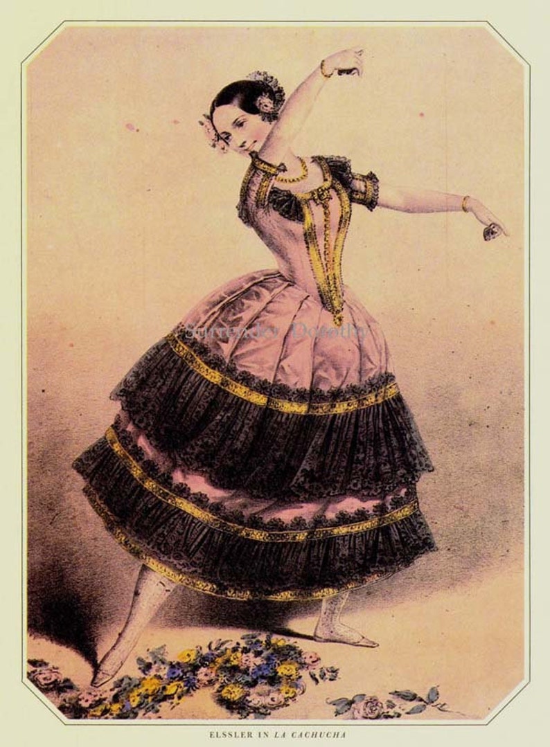 Fanny Elssler Austrian Ballerina Vintage Lithograph Illustration 1920s Classic Dance Poster Print To Frame image 2