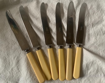 SIX Vintage Dinner Table Knives Russell Bradley of Sheffield Universal