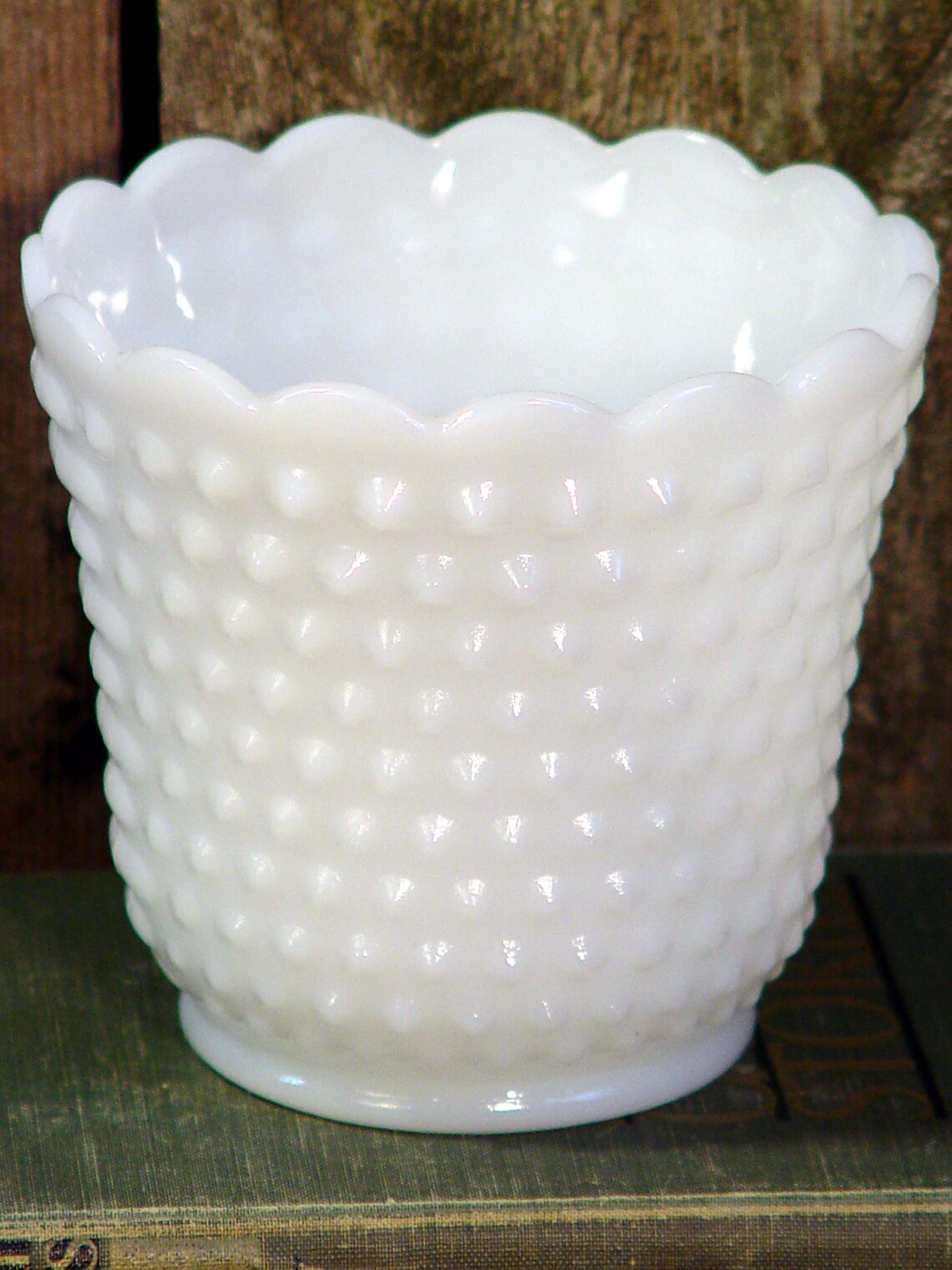 Fire King Milk Hobnail Milk Glass Vase Vintage White Wedding Etsy