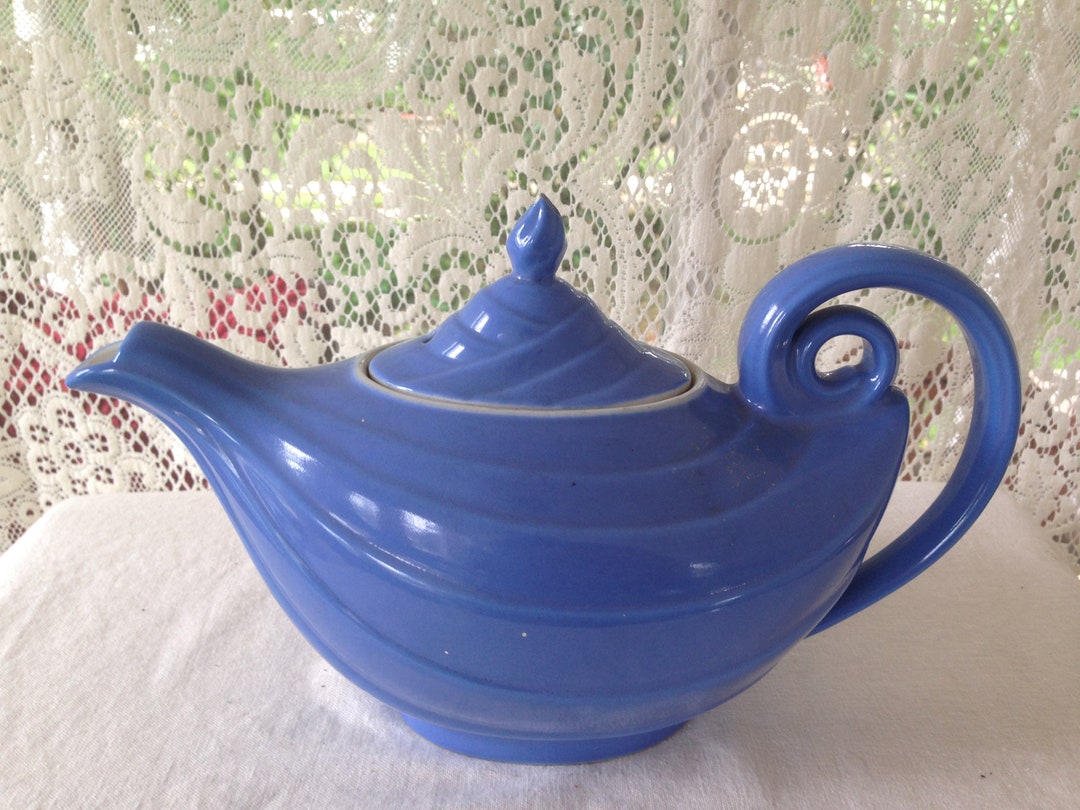 Aladdin Teapot Hall China Cadet Blue Vintage Kitchenware Collectible Etsy