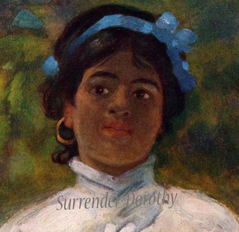 Little Guarani Spanish Girl Lithograph A S Forrest 1910 Corrientes Argentina Edwardian Era Lithograph To Frame image 1