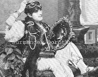 Turkish Sultan's Favorite Wife 1890 Antique Rotogravure Photo Illustration To Frame