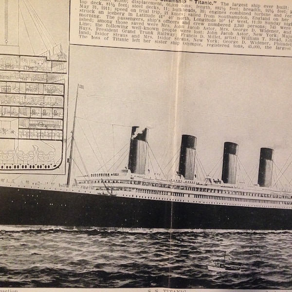 Titanic Publicity Photo Authentic Photogravure Modern Ocean Steamship April 10 1912