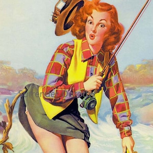 Fishing Pinup Girl -  UK